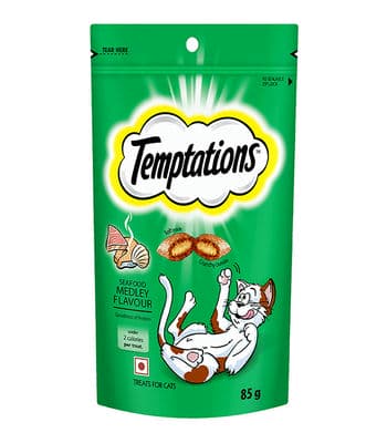 Temptations Seafood Medley Cat Treat, 85 Gms - Cat Treats