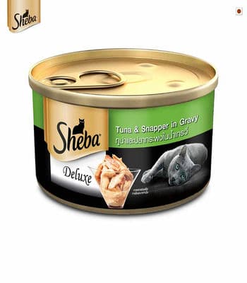 Sheba Premium White Meat Snapper In Gravy,Wet Cat Food, 85 gm Can