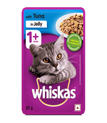 Whiskas Adult Cats (1+Years)Tuna in Jelly Flavour Wet Cat Food , 85g