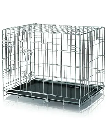 Trixie Home Kennel Small, Wire Mesh with Two Doors, 31 x 22 x 24 inch