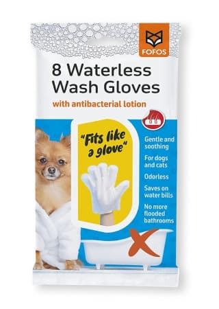 FOFOS 8 Waterless Wash Gloves Wipes - Dogs and Cats