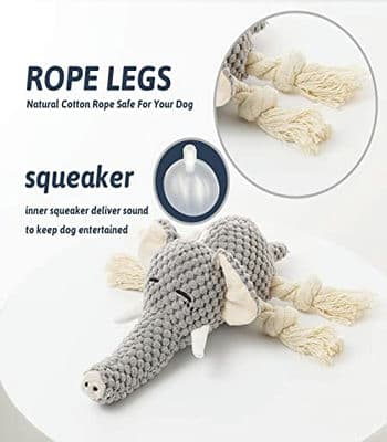 Kensie plush rope toy elephant (30cm X 10cm)