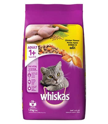 Whiskas Adult (+1 year) Chicken Flavour Dry Cat Food, 1.2kg