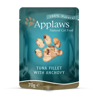 Applaws Cat Pouch Tuna Fillet with Anchovy Cat Food,70 Gms