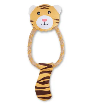 Beco Dual Material Tiger - Hemp Rope Dog Toy