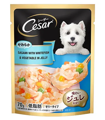 Cesar Adult Wet Dog Food, Sasami with Whitefish Vegetables in Jelly, 70gm