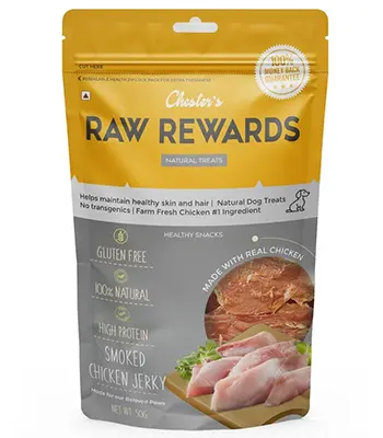 Chester's Raw Rewards Dog Treats Smoked Chicken Jerky 50 Gm