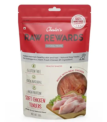Chester's Raw Rewards Dog Treats Soft Chicken Tenders 50 Gm