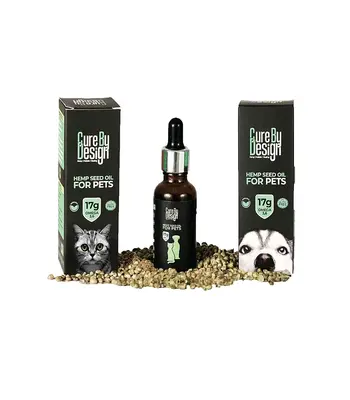 Cure by Design Hemp Seed Oil for Dogs Cats,30ml