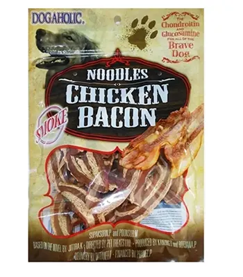 Dogaholic Noodles Chicken Bacon Strips Dog Treat,Smoke - Puppies Adult Dog
