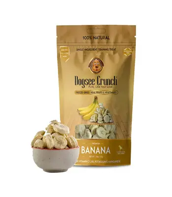 Dogsee Crunch Banana Freeze Dried Banana Dog- Puppies and Adult Dogs