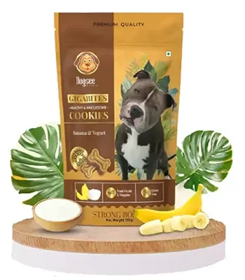 Dogsee Gigabites Banana and Yogurt Dog Biscuits - Cookies for Dogs
