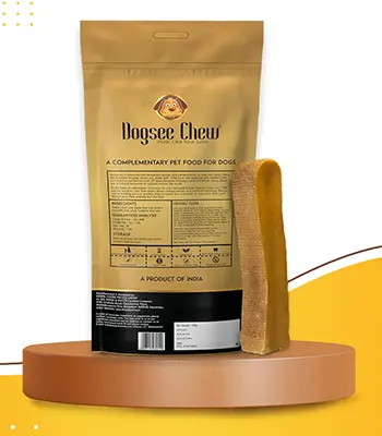 Dogsee Yalk Milk and Turmeric Large Long Lasting Dental Chews Bars For Large - Puppies and Adult Dogs