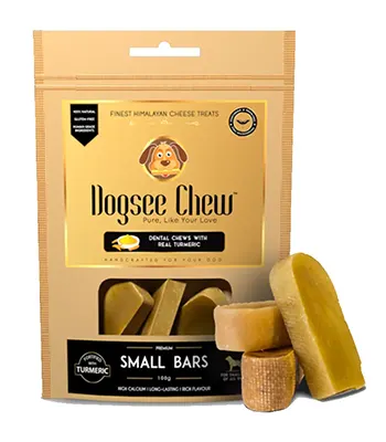 Dogsee Yalk Milk and Turmeric Small Long Lasting Dental Chews Bars For Small - Puppies and Adult Dogs