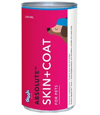 Drools Absolute Skin + Coat Syrup,Dog Supplement, 300ml - Puppies and Adult Dogs