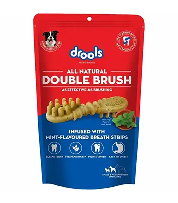 Drools Double Brush Dental Treat for Small Medium Breed Dogs,20 Gms