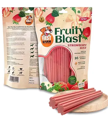First Bark Fruity Blast Strawberry Bust - Dog Treat