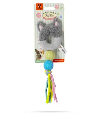 FOFOS Baby Pet Cat Teething Dog Toy, Grey - Small Medium Breed Puppy Toy