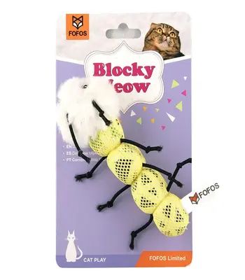 FOFOS Blocky Meow Worm Cat Toy - Catnip Cat Toy