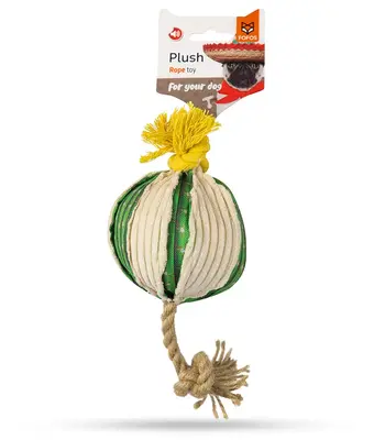 FOFOS Cactus Ball With Hemp Rope Stuffed Squeaky Toy- Small Medium Puppies Adult Dogs