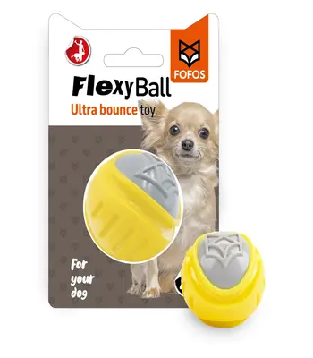 FOFOS Flexy Small Ball Ultra Bounce Dog Toy - Small Breed Puppies Dog Toy