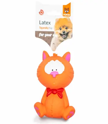 Fofos Latex Bi Cat Squeaky Dog Toy