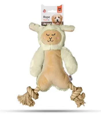 FOFOS Ropeleg Plush Sheep Squeaky Dog Toy - Puppies and Dogs Toy
