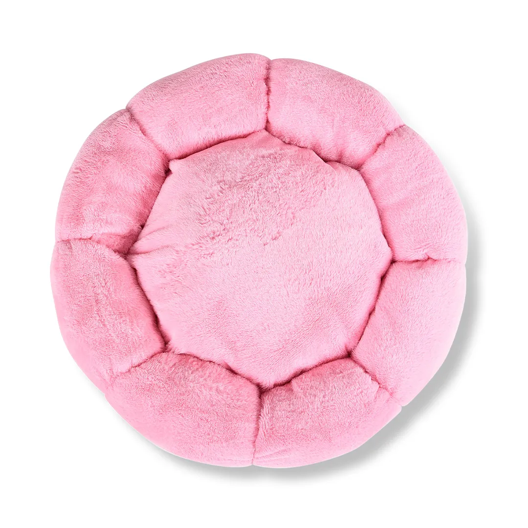 Furry Castle Furry Round Bed- Pink