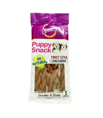 Gnawlers Puppy Snack- Twist stick - Lamb Flavor - Dog Treats