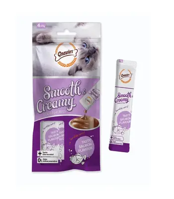 Gnawlers Smooth Creamy Treat with Salmon - Wet Treat - Adult Cat Treat