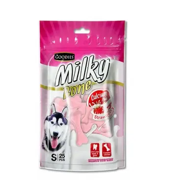 Goodies - Strawberry Milk Bone - 25 pc in 1 packet- Puppies and Adult