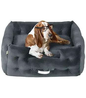 Jazz My Home Velvet Comfy French Dog Bed