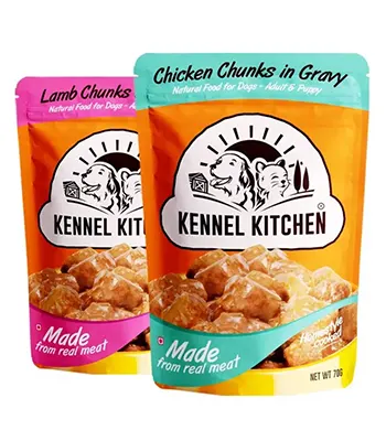 Kennel Kitchen Chicken Chunks and Lamb Chunks in Gravy Combo - Puppy and Adult - 6 pack each
