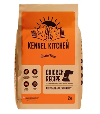 Kennel Kitchen Grain Free Dog Dry Food - Chicken, Egg and Chickpeas for Puppies Adult Dog Food