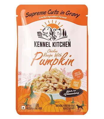 Kennel Kitchen Supreme Cuts in Gravy Chicken With Pumpkin - Puppy and Adult Dog Food
