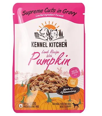 Kennel Kitchen Supreme Cuts in Gravy Lamb With Pumpkin - Puppy and Adult Dog Food