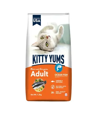 Kitty Yums Adult (1 year+),Ocean Fish - Dry Cat Food,1.2 Kg