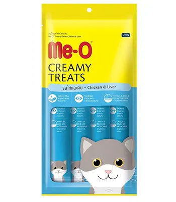 Me-O Creamy Cat Treats,Chicken Liver - 60 Gms