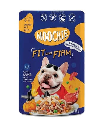 Moochie Wet Dog Food Fit Firm with Lamb Carrot, Green Pea, and Pumpkin,85 Gms