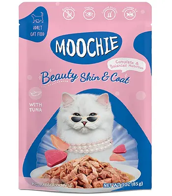Moochie Wet Cat Food Gravy Beauty Skin Coat with Tuna,85Gms