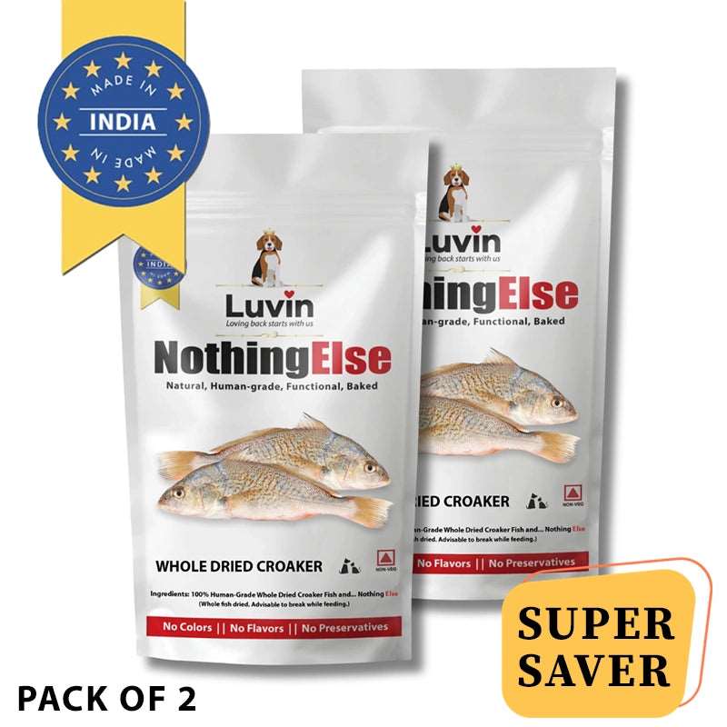Luvin Nothing Else Whole Dried Croaker 70g (Pack of 2)Human-Grade Treats for Dogs and Cats | No Colors | No Flavors | No Preservatives 
