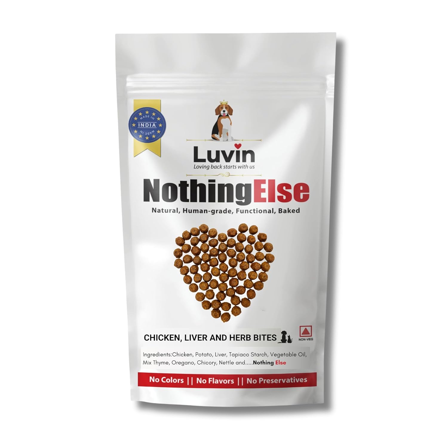 Luvin Nothing Else Chicken Liver and Herb Bites 250g  Human-Grade Treats for Dogs and Cats | No Colors | No Flavors | No Preservatives