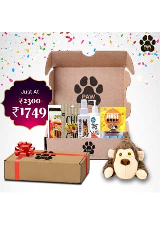 Pawrulz Gift Box - All in One - Treats, Toys and Grooming - Puppy and Adults Dogs