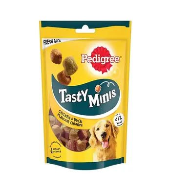 Pedigree Tasty Minis Chicken and Duck Cubes,130 Gm - Adult Dog Treat