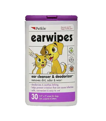 PETKIN Ear Wipes - 30 pcs For Dogs Cats