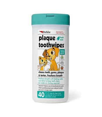 PETKIN Toothwipes for Dogs Cats - 40 Wipes