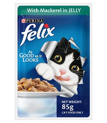 Purina Felix Wet Cat Food with Mackerel in Jelly