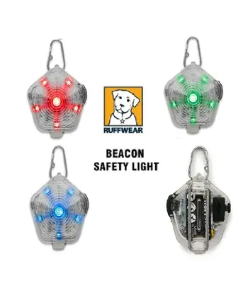 Ruffwear Beacon Safety Light for Dogs, Clear Lake