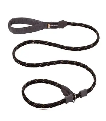 Ruffwear Just A Cinch Dog Leash,Obsidian Black - Slip Leash Collar with Reflective Rope