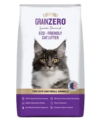 Signature Grain Zero Eco-Friendly Cat Litter for Cat Small Animals - 8 kg (Lavender)